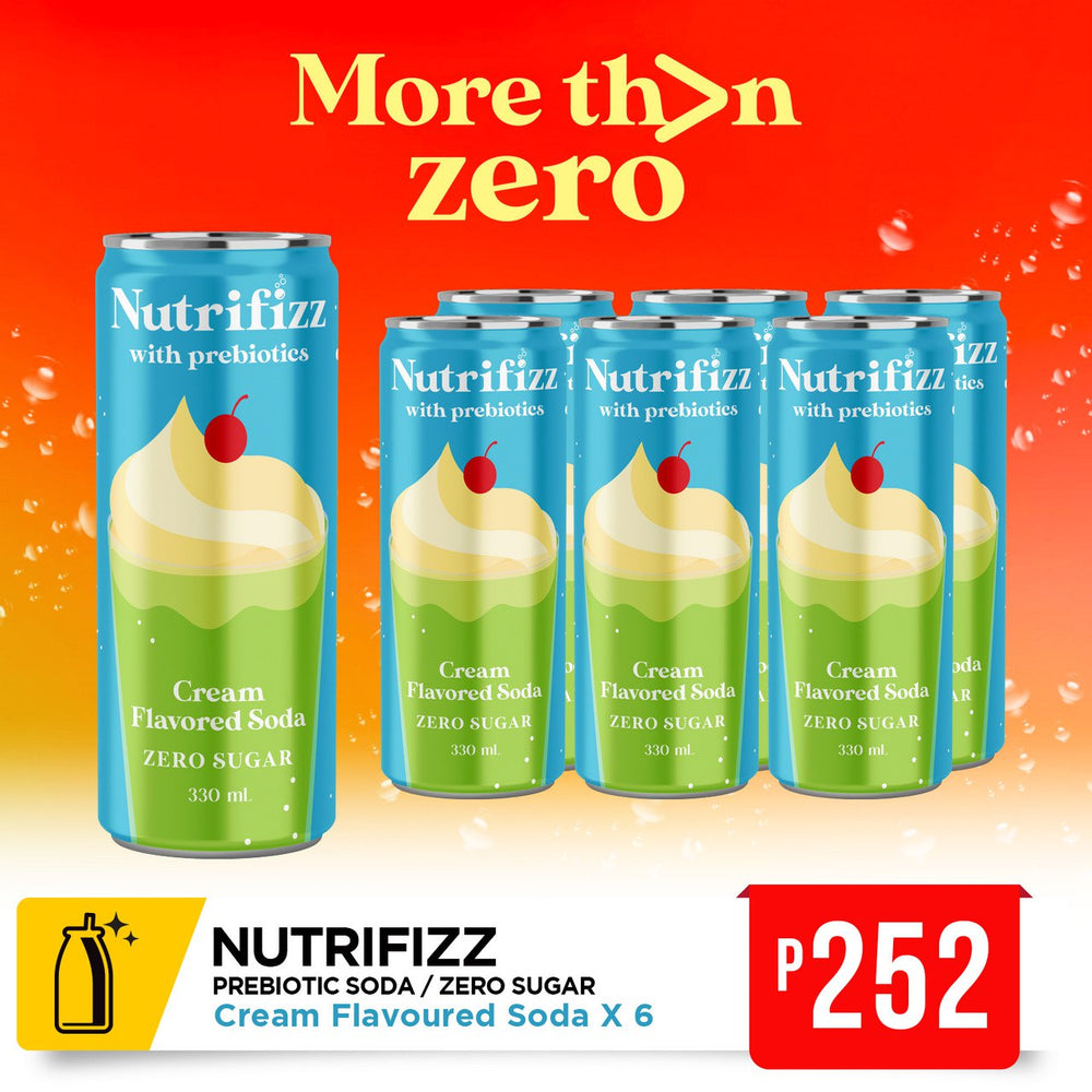Nutrifizz Prebiotic Soda - Cream Soda Flavour 330mlx6