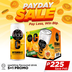 Vida C Orange Vitamin C Sparkling Drink (Pack of 6)