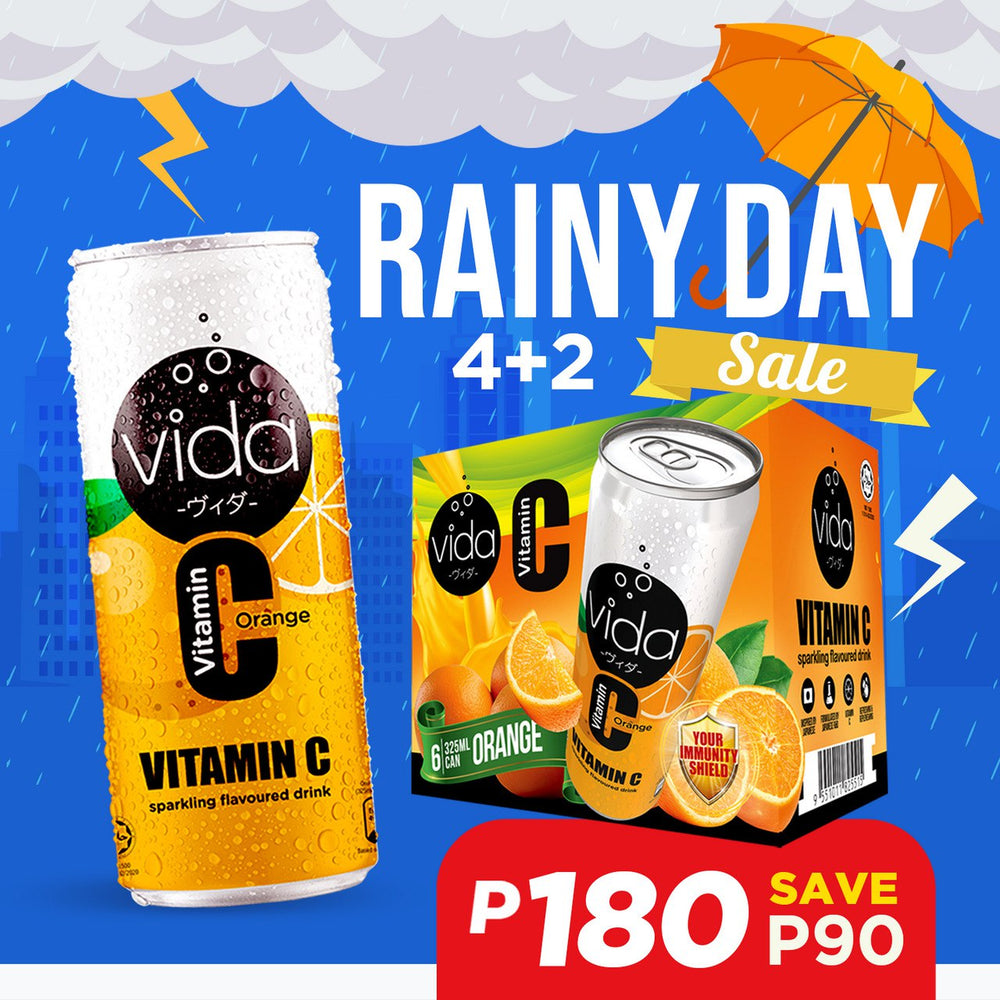 Vida C Orange Vitamin C Sparkling Drink (Pack of 6)