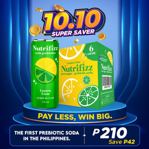 Nutrifizz Prebiotic Soda - Lemon Lime 330mlx6