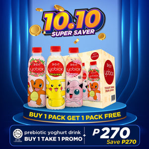 YOBICK YOGHURT DRINK POKEMON -Box of 6 (2 Sakura, 2 Original, 2 Fuji Apple)