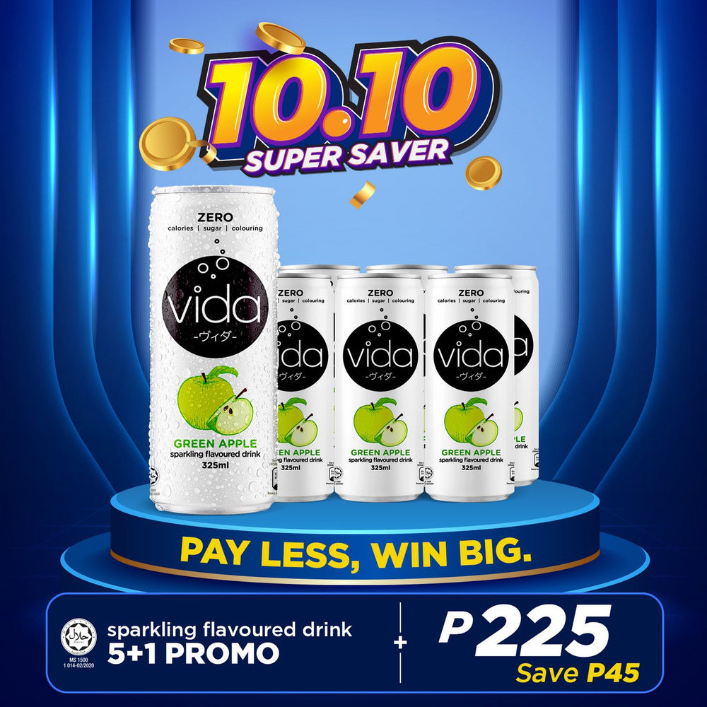 Vida Zero Green Apple Sparkling Drink (Pack of 6)