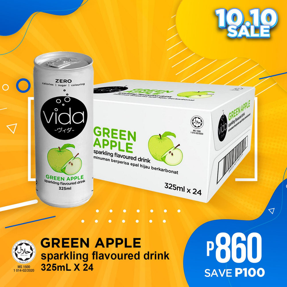 Vida Zero Green Apple Sparkling Drink (325ml x 24)