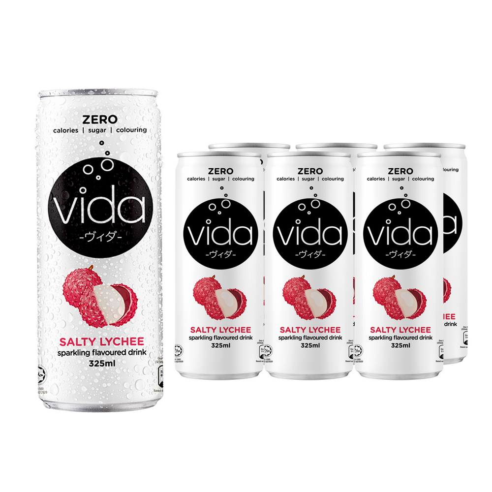 Vida Zero- Salty Lychee Sparkling Drink (325ml x 6)