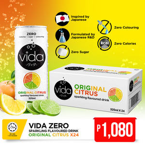 Order Now: Vida Zero- Original Citrus Sparkling Drink (325ml x 24)