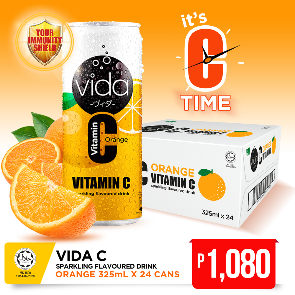 Vida C Orange Vitamin C Sparkling Drink (Box of 24)