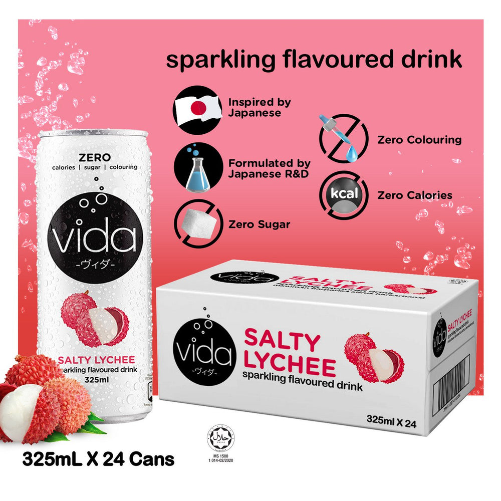 
                
                    Load image into Gallery viewer, Order Now: Vida Zero- Salty Lychee Sparkling Drink (325ml x 24)
                
            