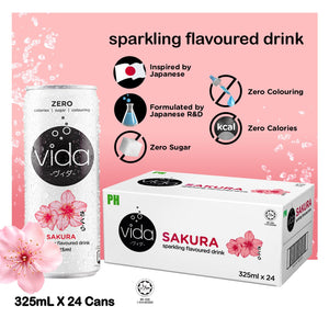 Order Now: Vida Zero- Sakura Sparkling Drink (325ml x 24)