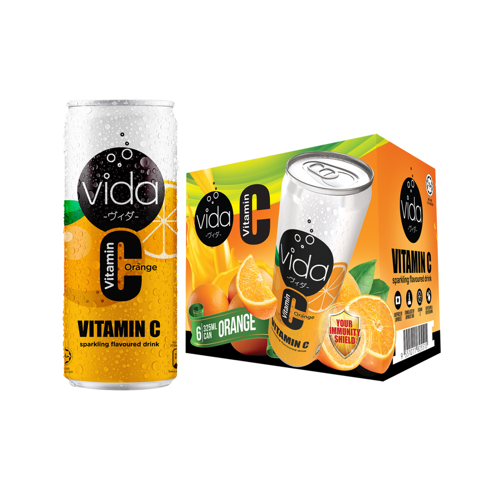 Vida C Orange Vitamin C Sparkling Drink (Pack of 6)