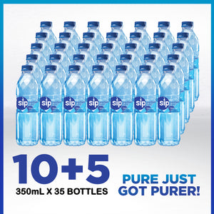 Order Now: SIP PURIFIED WATER 10+5 (10 Cases 350ML + FREE 5 Cases 500ML )