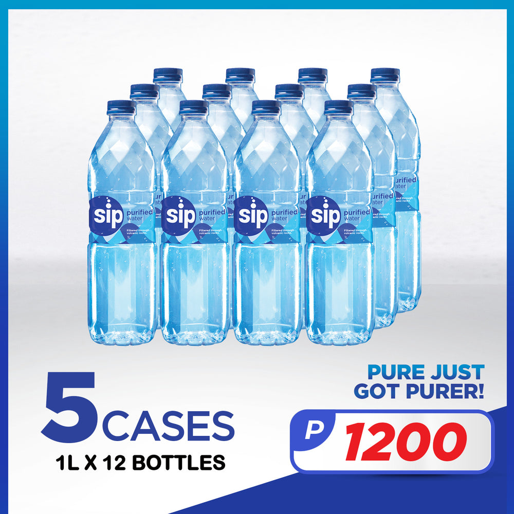 Order Now: SIP PURIFIED WATER - 5 Cases 1L X12