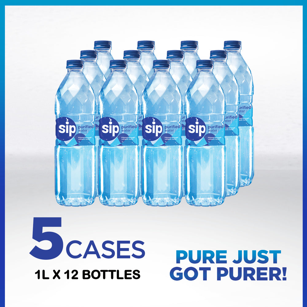 Order Now: SIP PURIFIED WATER - 5 Cases 1L X12
