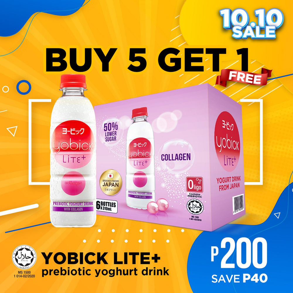 Yobick Prebiotic Yoghurt Drink- Lite+ with Collagen (Box of 6)