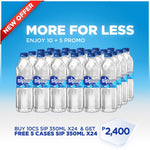 Order Now: SIP PURIFIED WATER 10+5 (10 Cases 350ML x24 + FREE 5 Cases 350ML x24 )