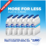 Order Now: SIP PURIFIED WATER 10+5 (10 Cases 500ML x24 + FREE 5 Cases 350ML x24 )