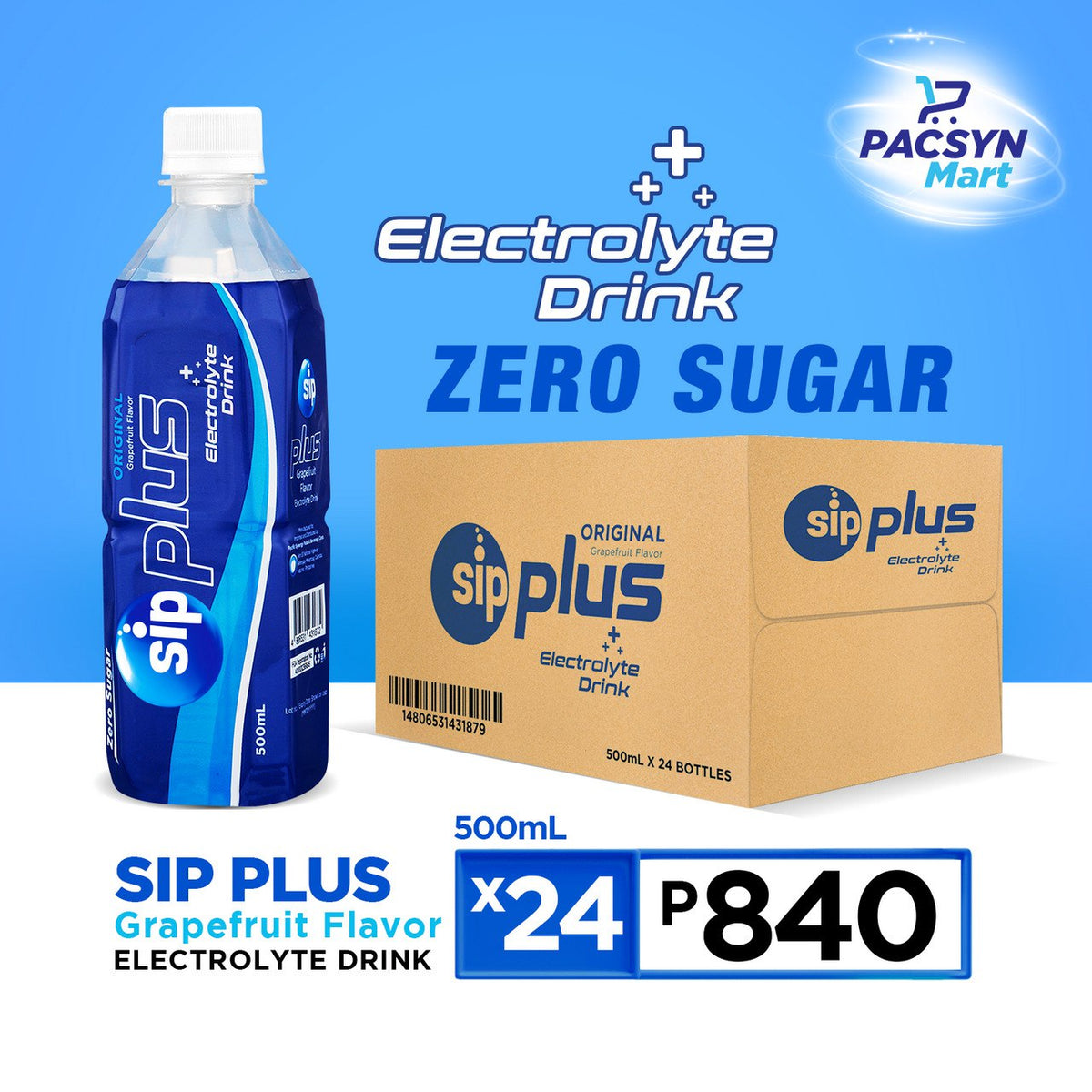 Sip Plus Electrolyte Drink- Original Flavor (500mlx24) – PacSyn Mart