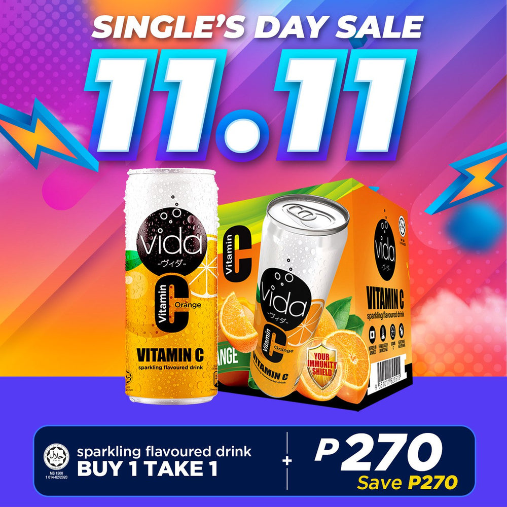 (BUY ONE TAKE ONE) Vida C Orange Vitamin C Sparkling Drink (Pack of 6)