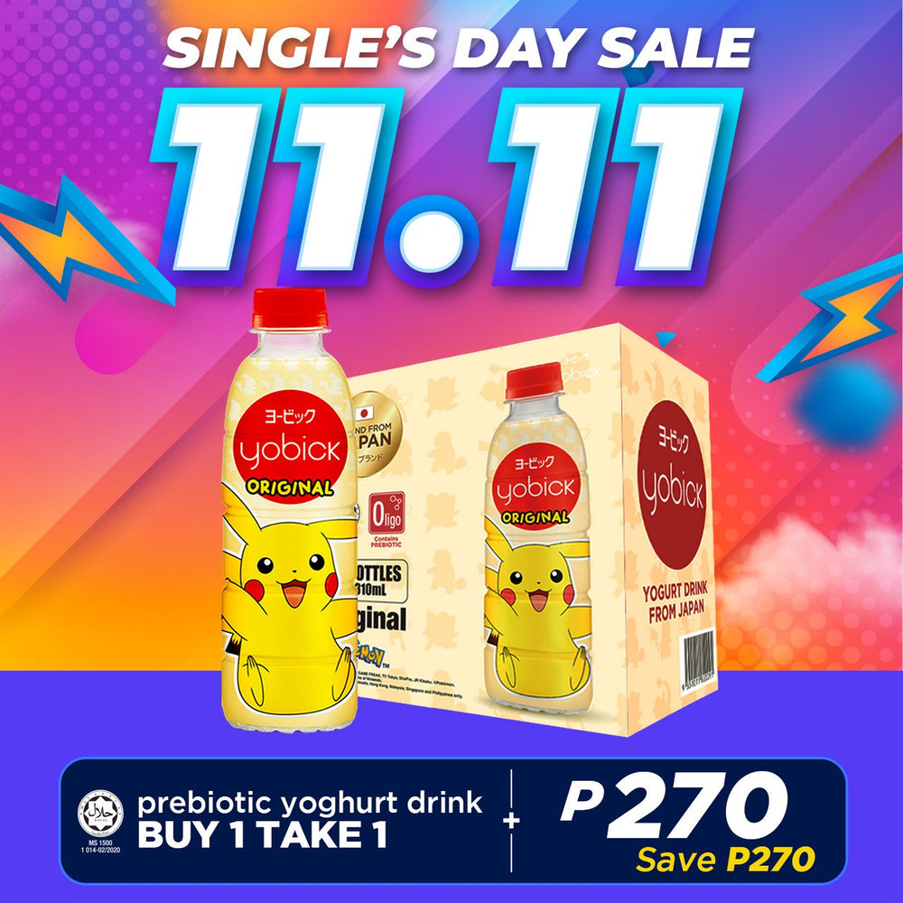(BUY ONE TAKE ONE) Yobick Yoghurt Drink Pokemon - Original Flavor (Box of 6)