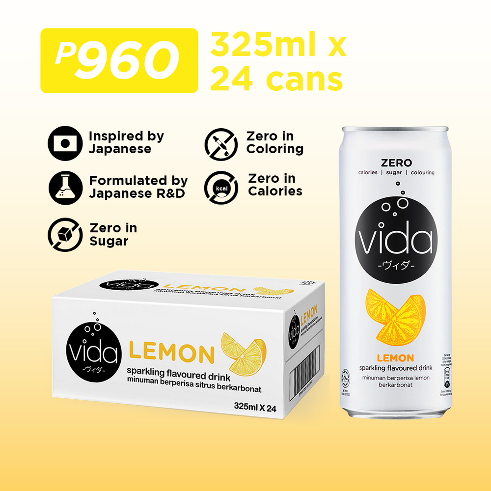 Order Now: Vida Zero- Lemon Sparkling Dink (325ml x 24)